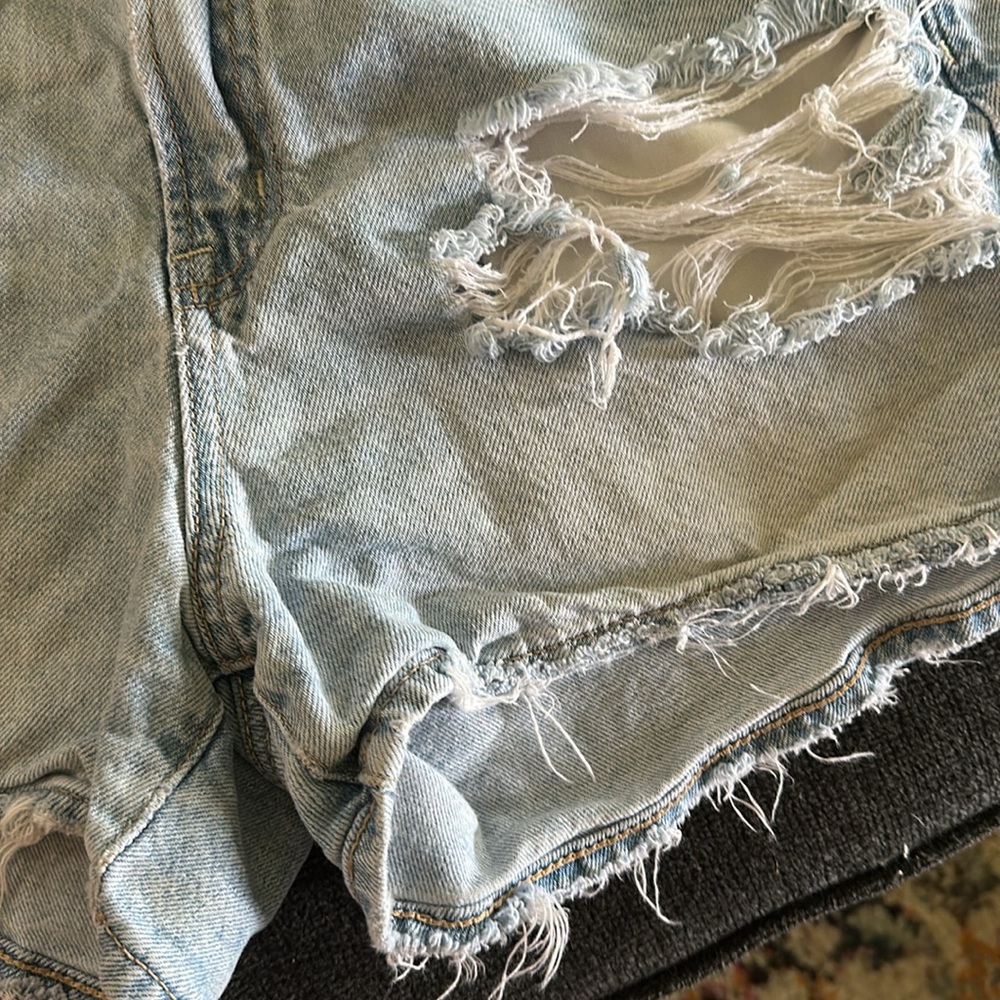 💛 5 for $8 American Eagle Outfitters Blue Jean Shorts Distressed Style - Picture 7 of 7